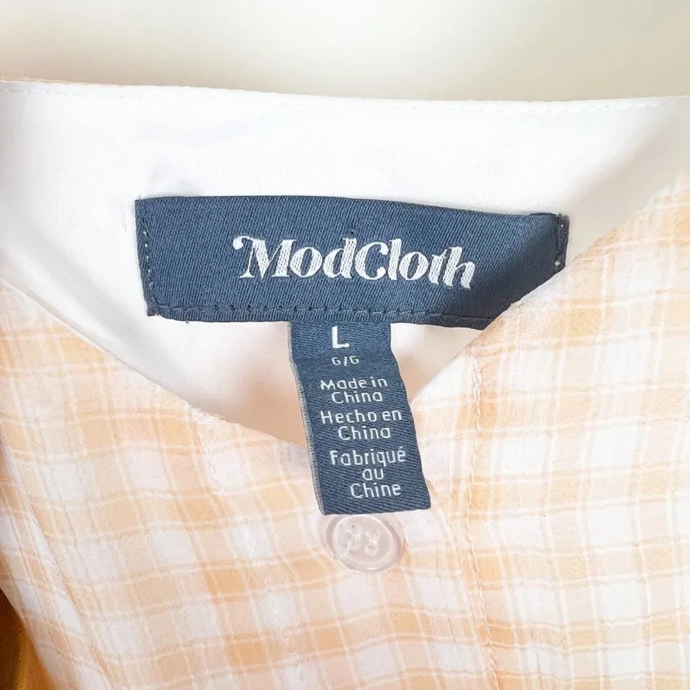 Modcloth Retro Vintage Inspired Midi Dress Plaid Gingham Pleated Cute Summer Sun - Picture 4 of 9